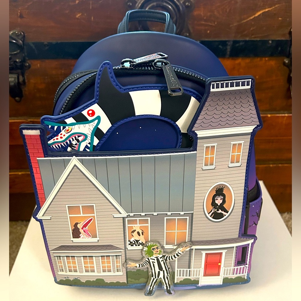 Loungefly Beetlejuice Maitland House Glow-in-the-Dark Mini Backpack - NWT